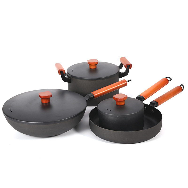 Stainless Steel 4 pcs Cookware Sets Non Stick Pots Sets Nonstick Casserole Kitchenware Cooking Pot Set