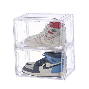 collapsible foldable display dust cover plastic shelves clear shoe box storage organizer cabinet shoe rack