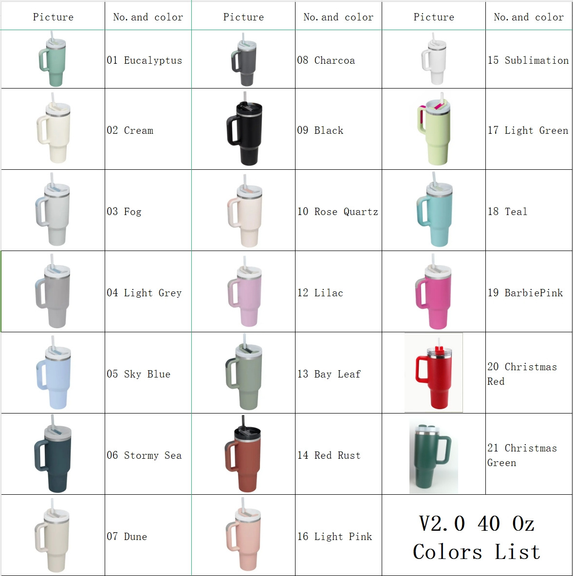 Custom Stainless Vacuum insulated 40oz powder coated traveling cups coffee mugs tumblers wholesale bulk with handle and straw