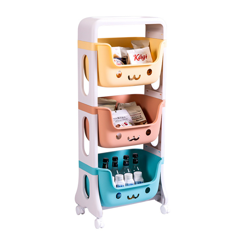 Kids Toys Organizer 2/3 Tiers Multifunction Storage Rack Holder, Plastic Bin Box Sundries Children Playroom Organizer