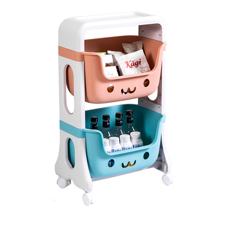 Smart-Furn Toy Storage cabinet Rack for kid boy teddler Home bedroom trolley plastic Shelf bedside Snack organizer Multi-layer