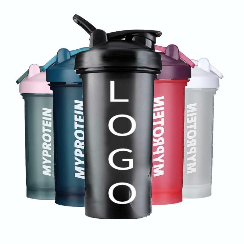 Fonwhy Custom Logo BPA-Free PP Plastic Sports Gym Fitness Drinkware Leak-Proof Protein Blenders Shaker Water Bottle Shakers Cups