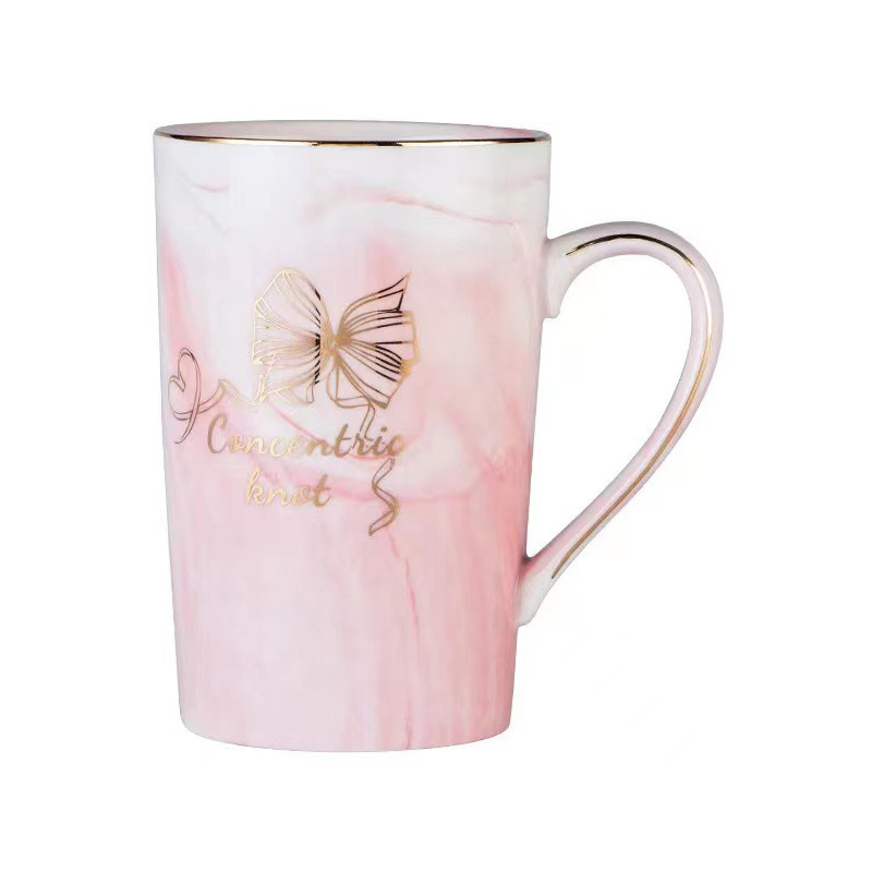 hot selling european style marble porcelain milk coffee ceramic mug for couple wedding gift