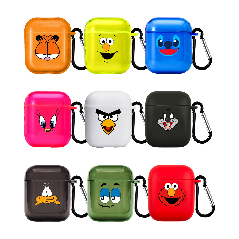 Cartoon Smiley face dog cat expression TPU case for airpods pro 1 2 3