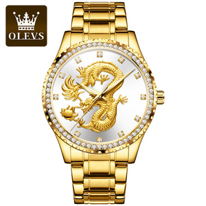 Olevs 5515 Fashion New Dragon Face Luxury Luminous Waterproof Watch Casual Hand Watch For Men