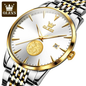 Olevs 6665 Reloj Custom Relogio Tourbillon Pixiu Carving Dial Self Winding Wristwatches Automatic Men Mechanical Wrist Watch