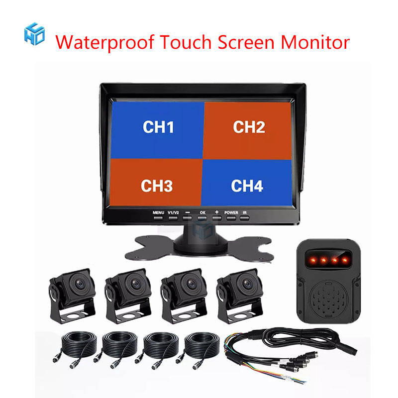 High Quality 7 inches Car Monitor Waterproof IP68 Truck Bus AI BSD Back Camera System Blind Spot Waterproof Touch Screen Monitor