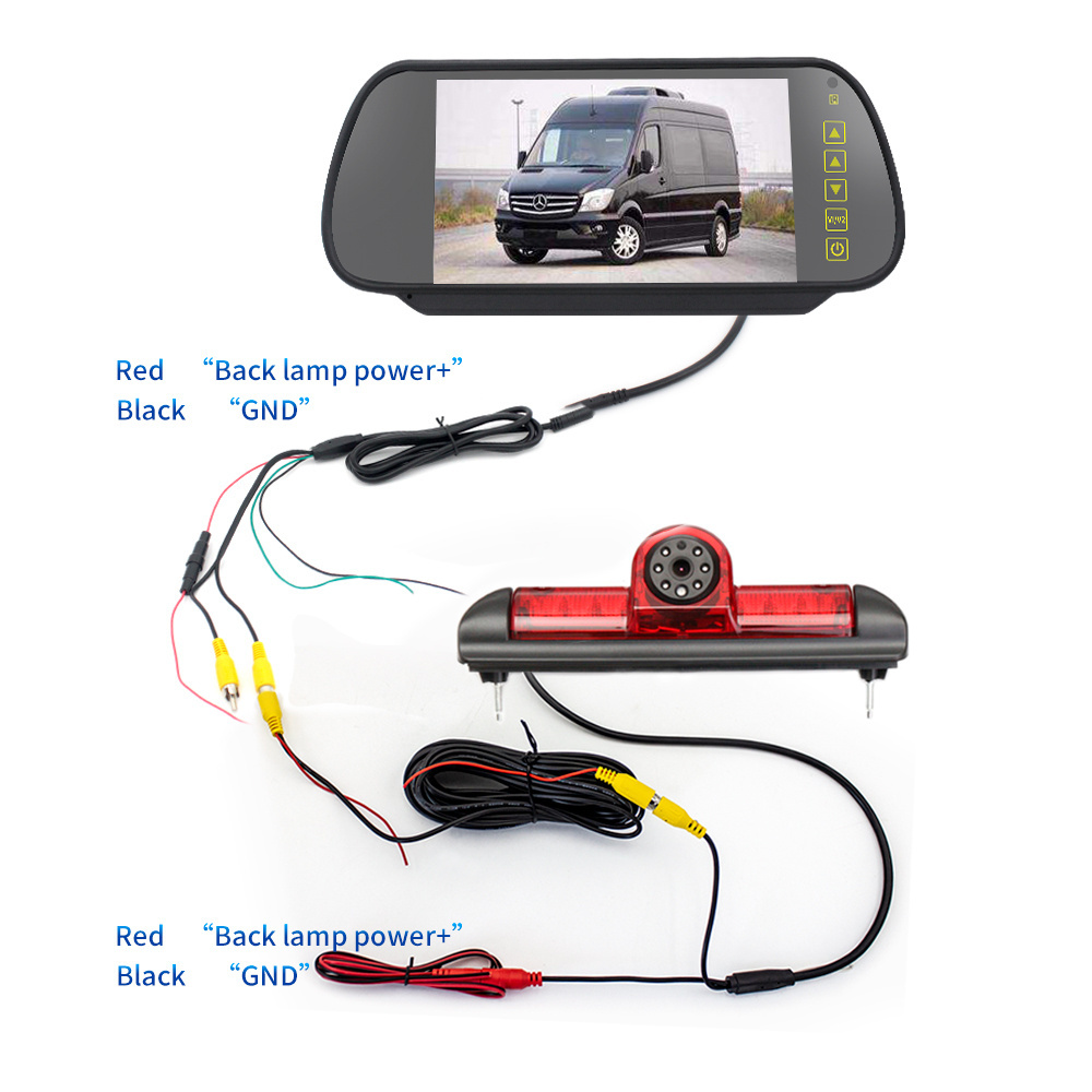 7 Inch Rear View Mirror Monitor With Brake Light Camera Kit For Fiat Ducato Citroen Relay Peugeot 2006-2017 Van Camera System