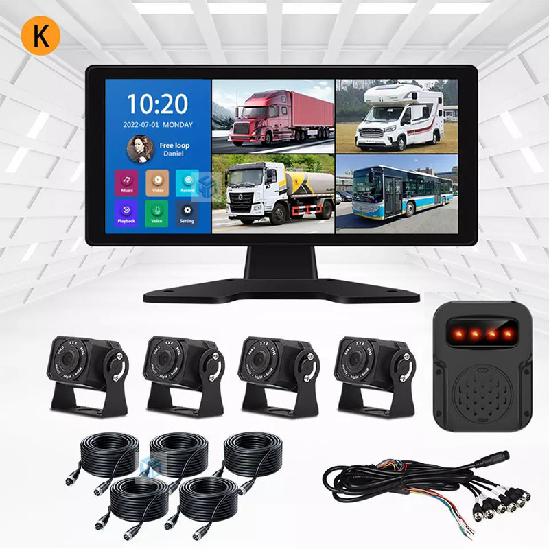 CCTV Recorder Security Mobile Tracking DVR 4K 7inch IPS Monitor Truck Blind Spot Detection System BSD Monitoring Assist System