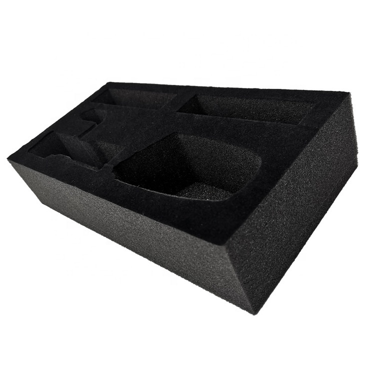 Sponge foam insert packaging with top flocking custom die cut foam custom foam for tool box