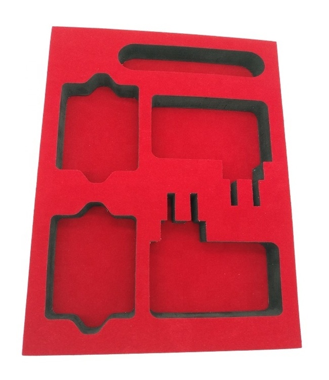 Custom Fashion high density eva foam velvet insert tool trays