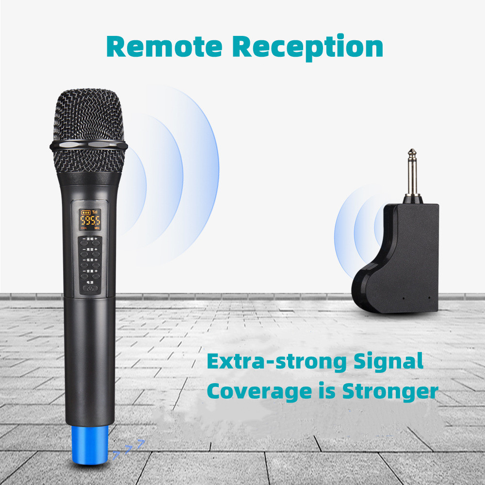 Universal Uhf Wireless Microphone Anti interference Cordless FM Handheld Dynamic Mic Built-in Mixer Karaoke Microfone