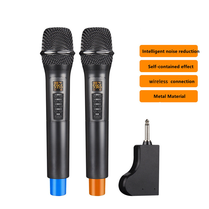 Universal Uhf Wireless Microphone Anti interference Cordless FM Handheld Dynamic Mic Built-in Mixer Karaoke Microfone