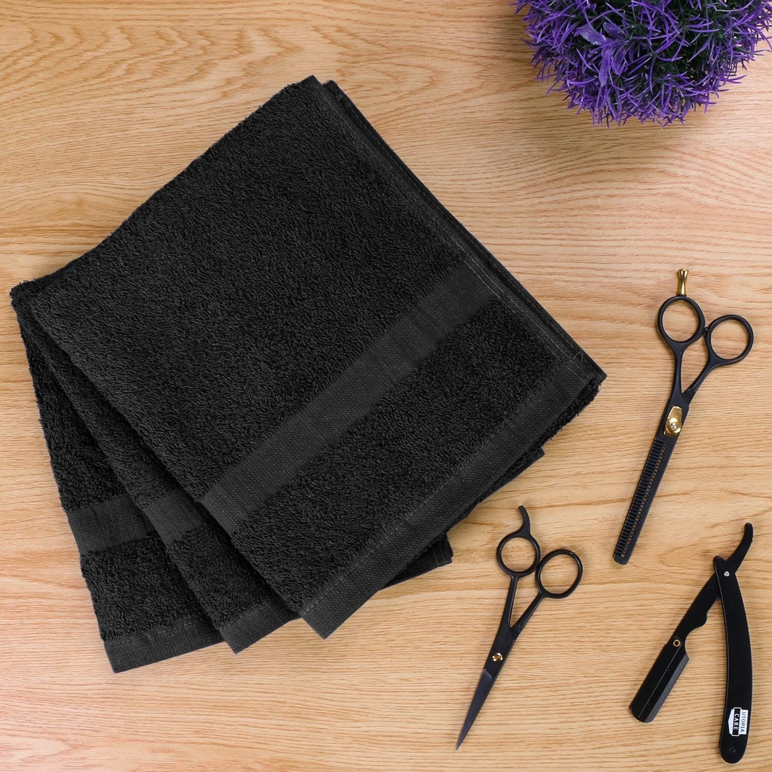 Highly Absorbent Towels Hand Gym Beauty Hair Spa Home Hair Care 100% Cotton Thick White Grey Black Towels Salon Towels