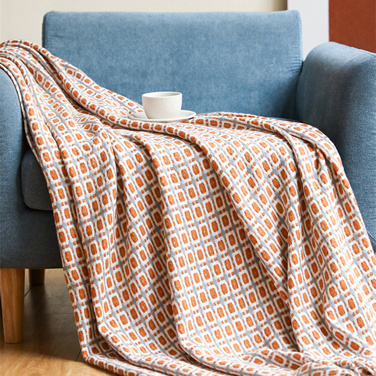 Sofa Super Soft Blanket High Quality Mexican Blanket Customized Checkered Pattern Blanket with Tassels