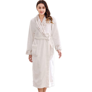 Hot Selling Personalized Hilton Hotel Bathrobe Woman Sexy High Quality Plush Soft Warm Coral Fleece Bathrobe