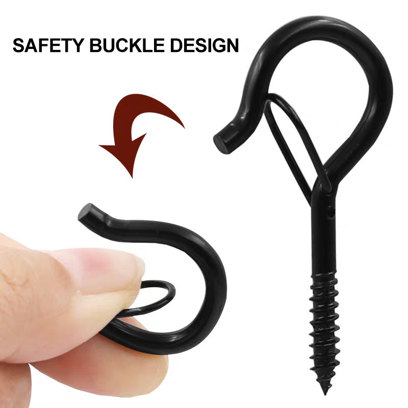 Carbon Steel Black Nickle Anti-fall Insurance Q Type Sheep Eye Hook