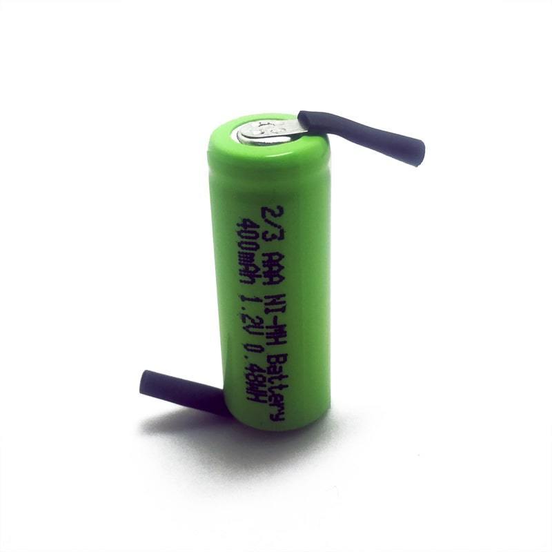 1.2V 2/3AAA Ni-mh Rechargeable Battery with Soldering Lugs (400mah) CE Nimh AAA Replacement Battery Rechargeable D Cell Battery