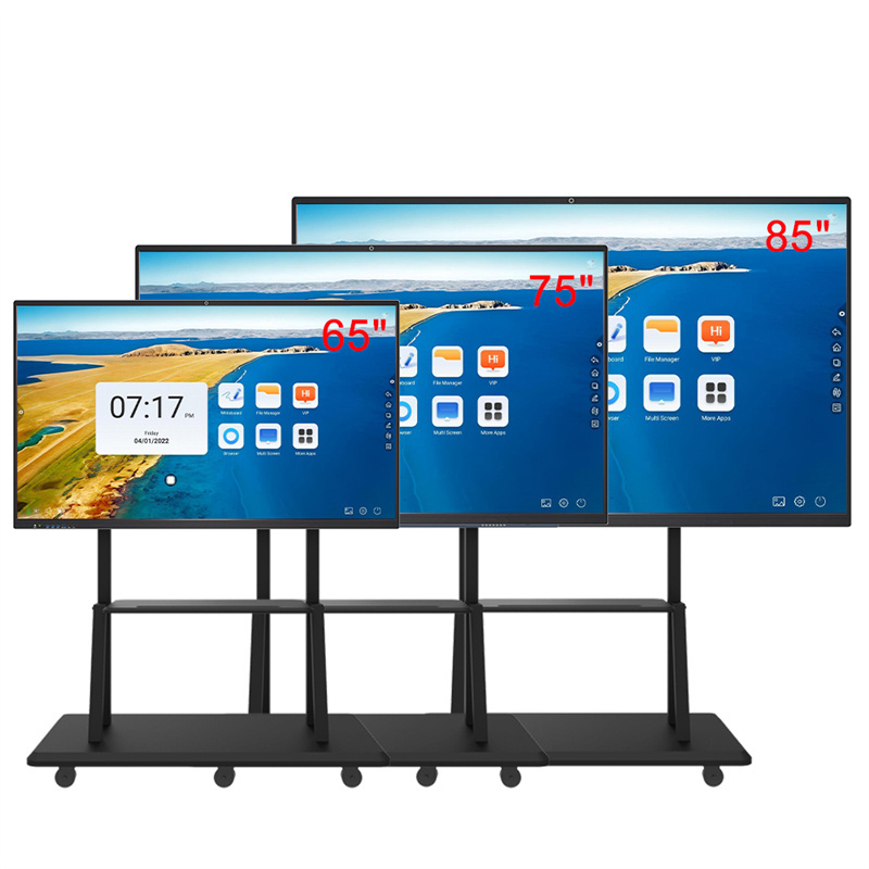 77 94 Inch Smart Conference Blackboard Wall Mount Bracket Interactive Flat Panel Build-in OPS Whiteboard for School