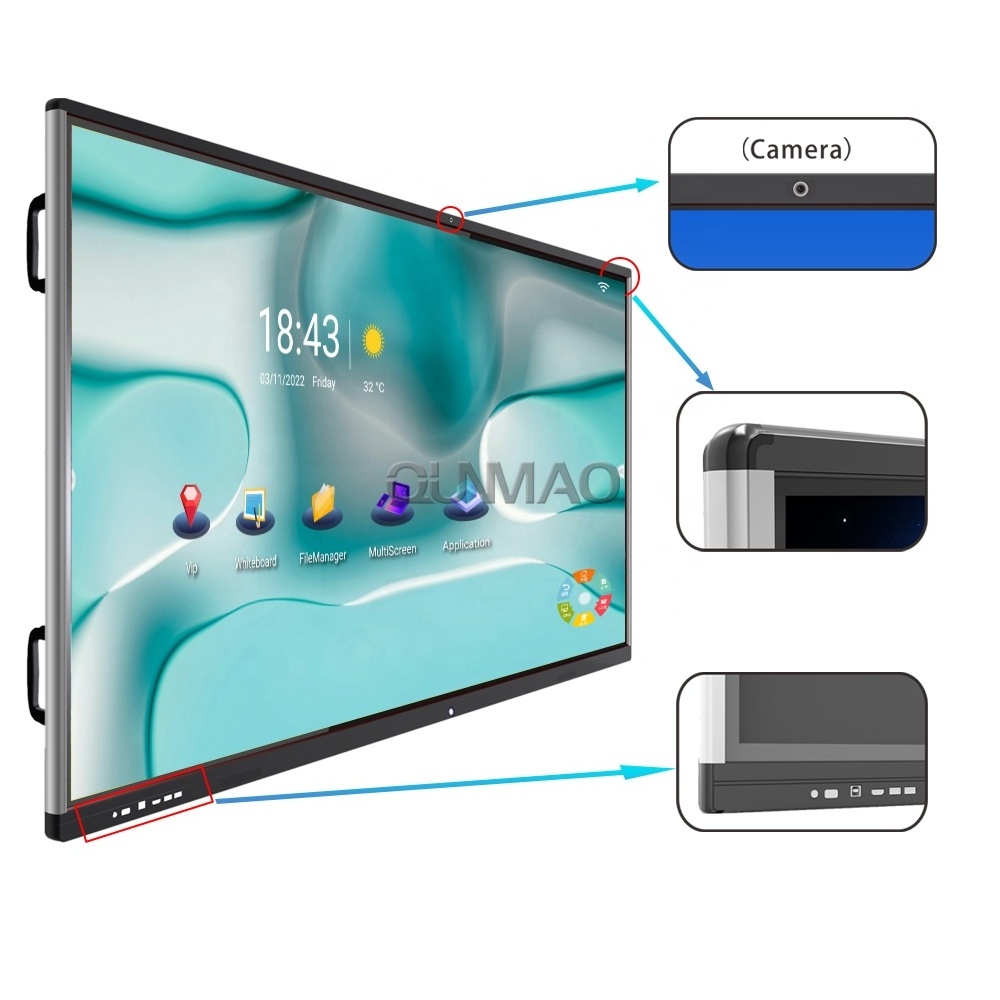 55/65/75/86/105/110 inch LCD display meeting digital interactive whiteboard school teaching education electronic 4k smart board