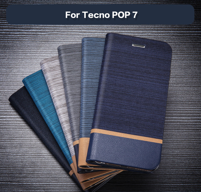 PU Case for Tecno Pop 7 Leather Wallet Stand Cellphone Shell for Tecno Shark 10G 10C Flip Book Cover