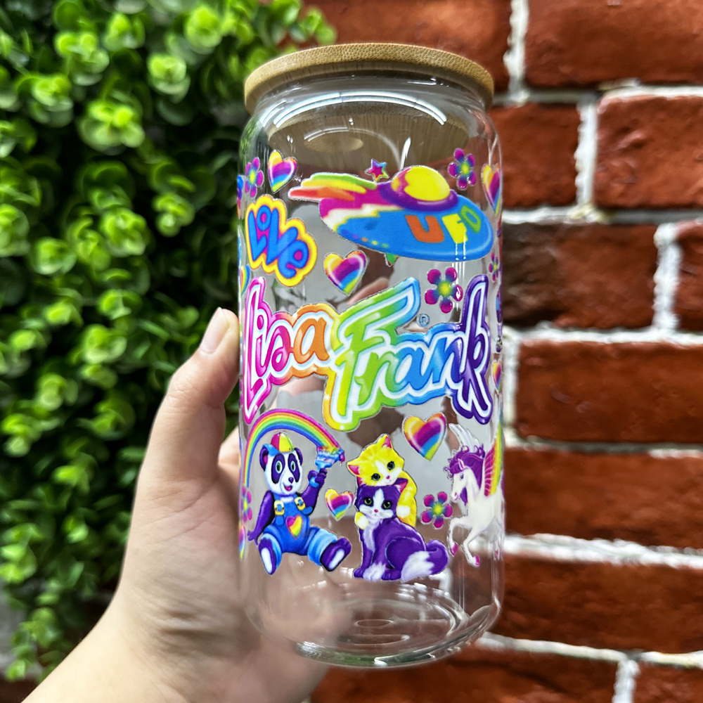 Discount Price Wholesale Ready To Ship Cartoon Transfer Logo Sticker Vinyl UV DTF Cup Wrap Transfers 16oz For Glass Cups