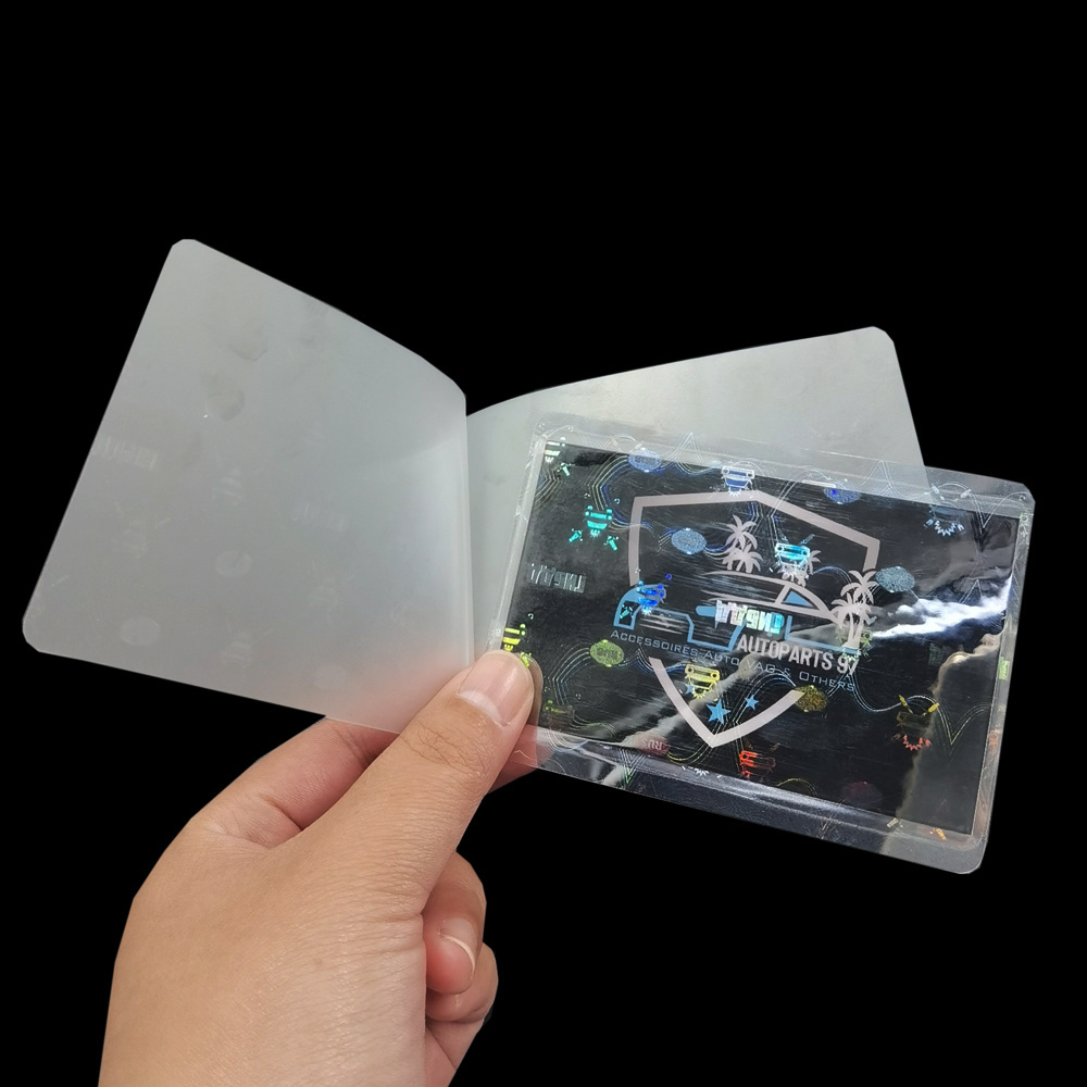 Custom Holographic Laminate ID Pouches Laminating Pouch Hologram Overlay Lamination Printing