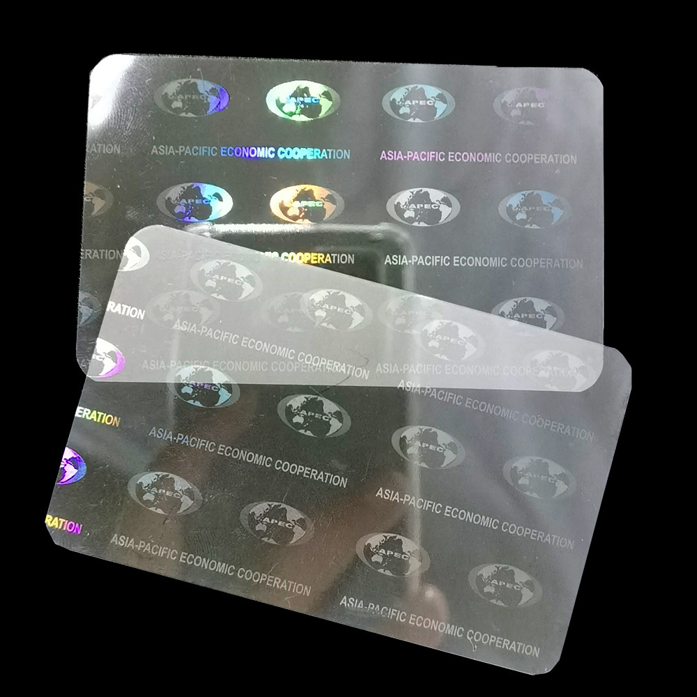 Custom Holographic Laminate ID Pouches Laminating Pouch Hologram Overlay Lamination Printing