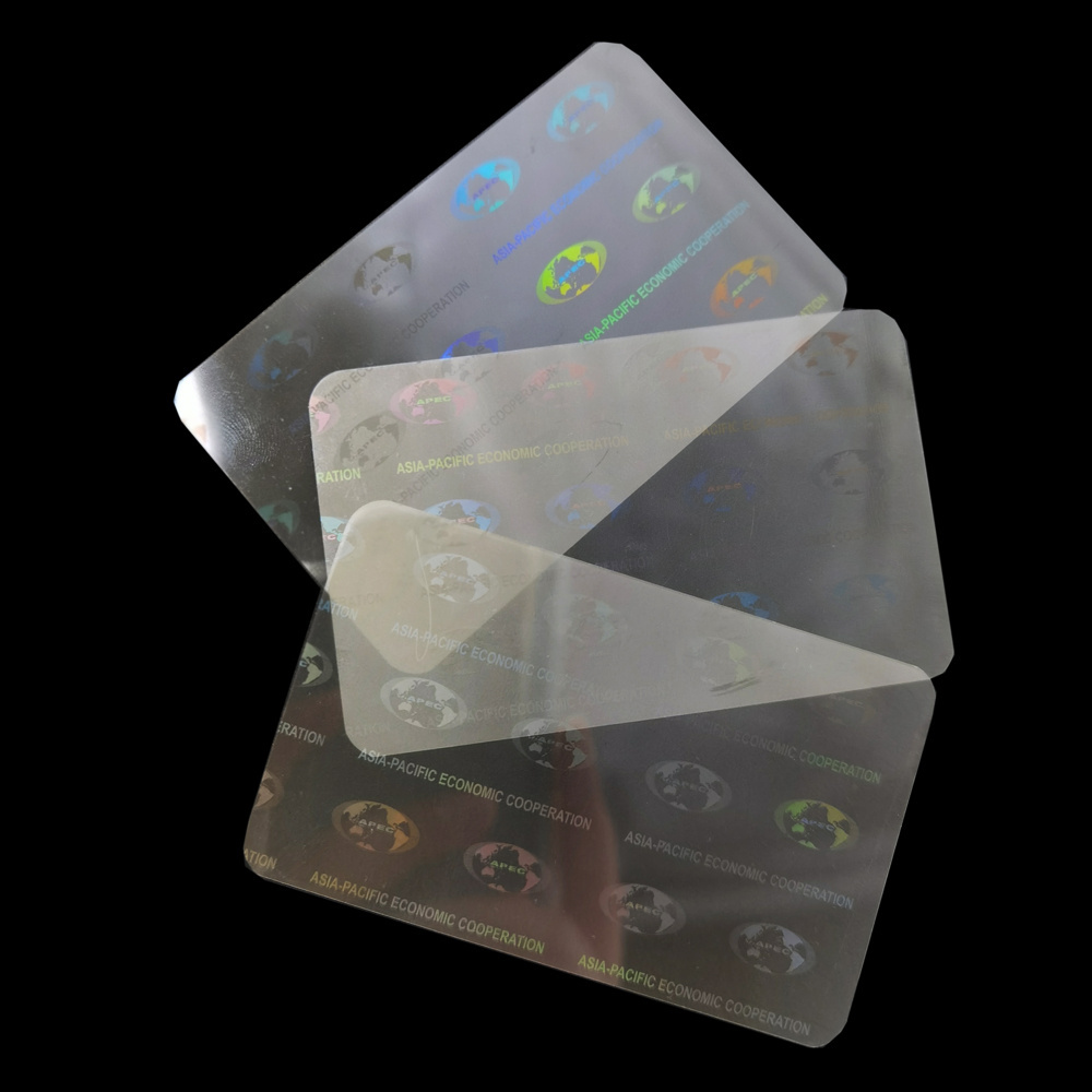 Custom Holographic Laminate ID Pouches Laminating Pouch Hologram Overlay Lamination Printing