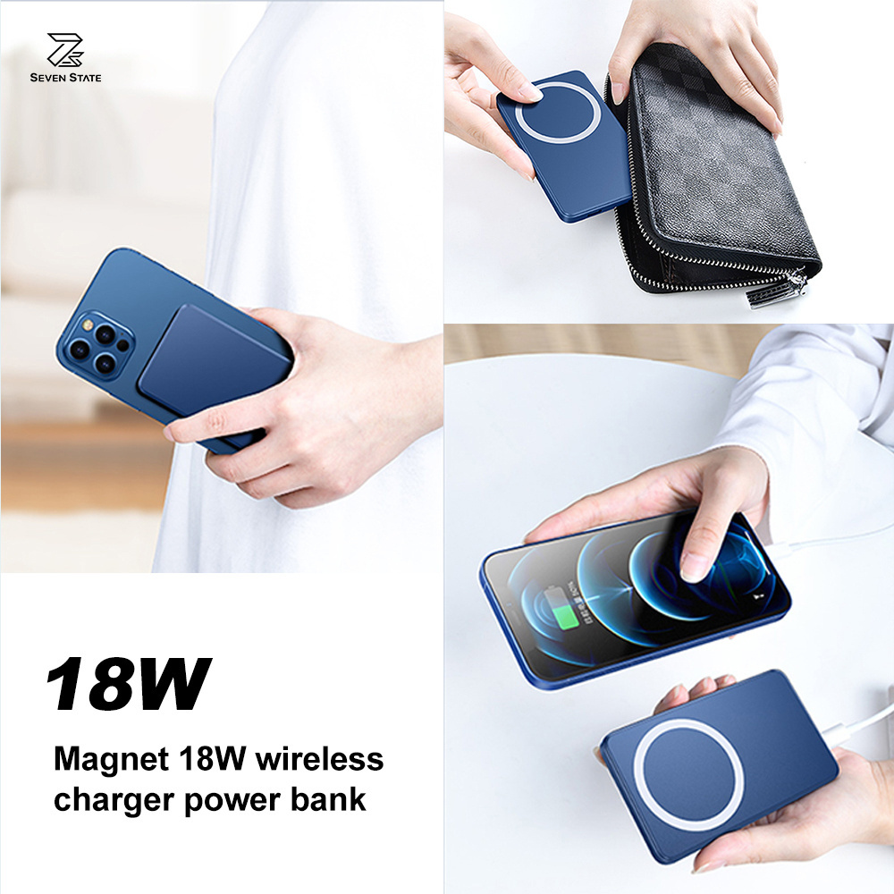 Factory Outlet 5000mAh Magnet 20W Wireless Power Station Power Bank