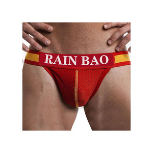 New Model Thongs For Men Custom Waistband Logo Men's Thong Underwear Mesh Sexy Gay Mens Thongs