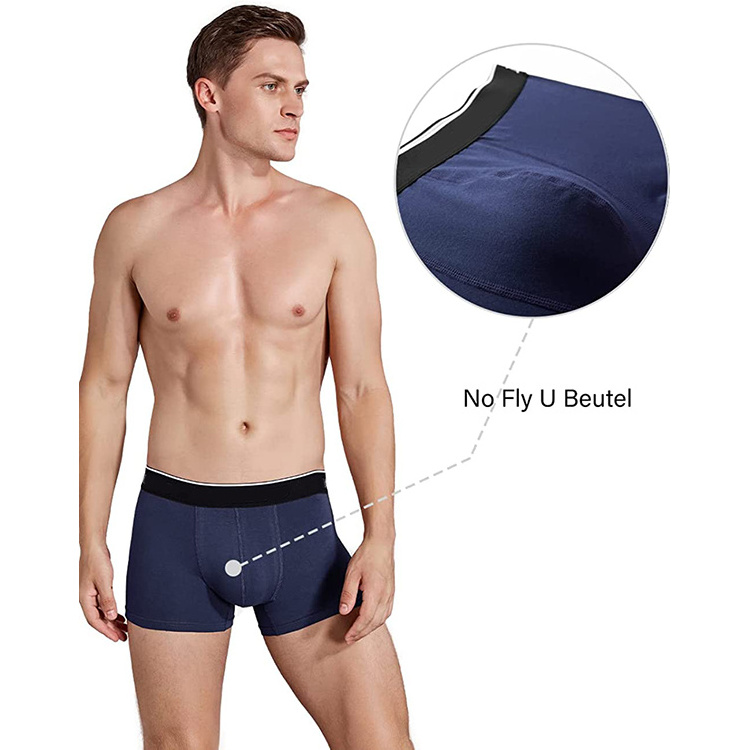 Oem Custom Logo Waistband Underwear Basic Solid Blank Cotton Modal Male Breathable Comfort Mens Boxer Briefs For Man