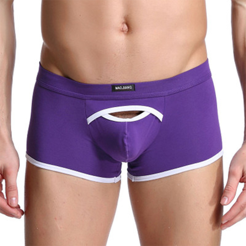 Factory directly supply underwear breathable natural soft boxers men's boxers front fly open panties boxer briefs