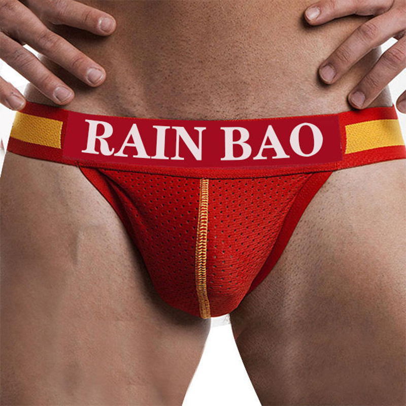 New Model Thongs For Men Custom Waistband Logo Men's Thong Underwear Mesh Sexy Gay Mens Thongs