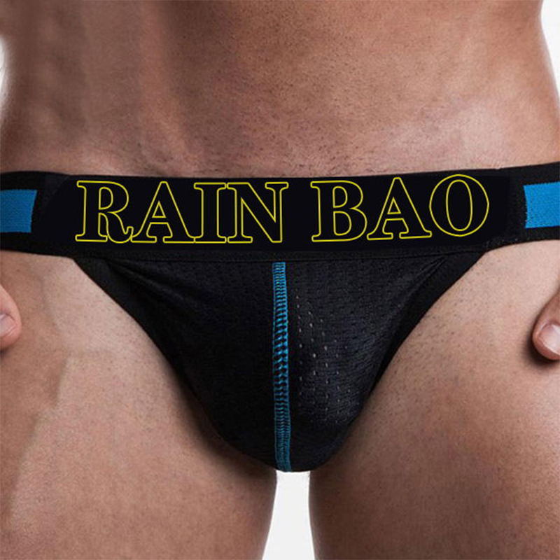 New Model Thongs For Men Custom Waistband Logo Men's Thong Underwear Mesh Sexy Gay Mens Thongs