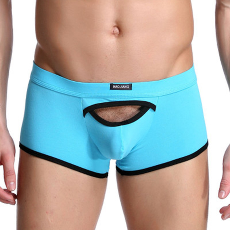 Factory directly supply underwear breathable natural soft boxers men's boxers front fly open panties boxer briefs