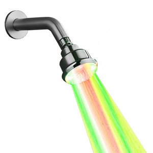 Bathroom Light 3 Color Flow Shower Head With Temperature Sensor LED Shower Set