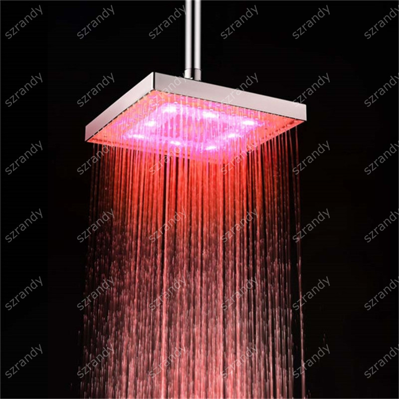 Temperature detectable water dynamic Bathroom light shower spray