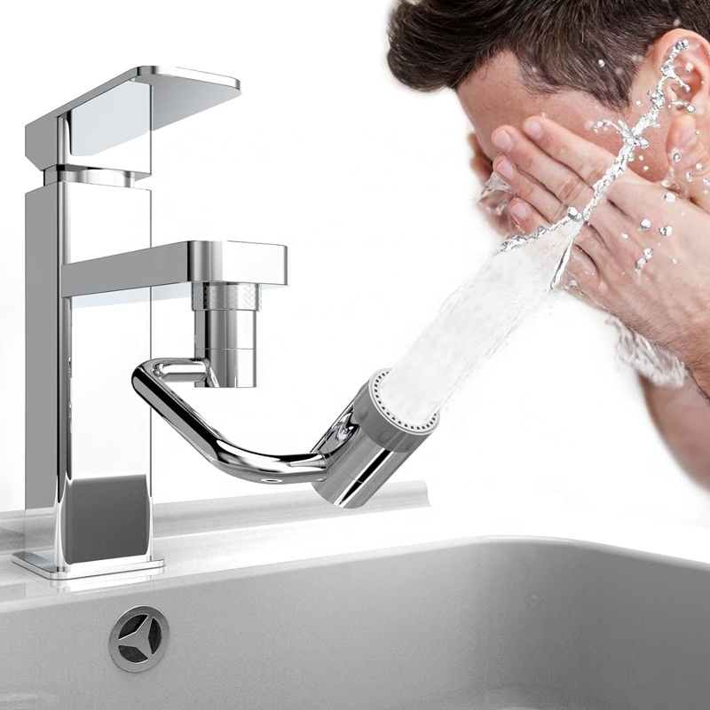 Swivel Faucet Extender, Multifunctional 1080 Degree Rotating Robotic Arm Extension Faucet Aerator