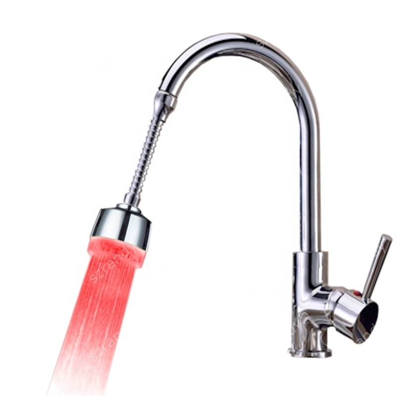 Single Red Color Industrial Sink LED Faucet