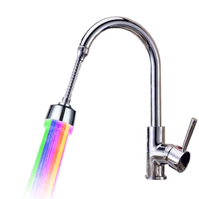 Single Red Color Industrial Sink LED Faucet