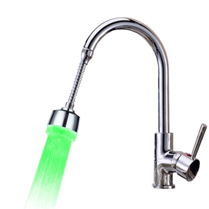 Single Red Color Industrial Sink LED Faucet