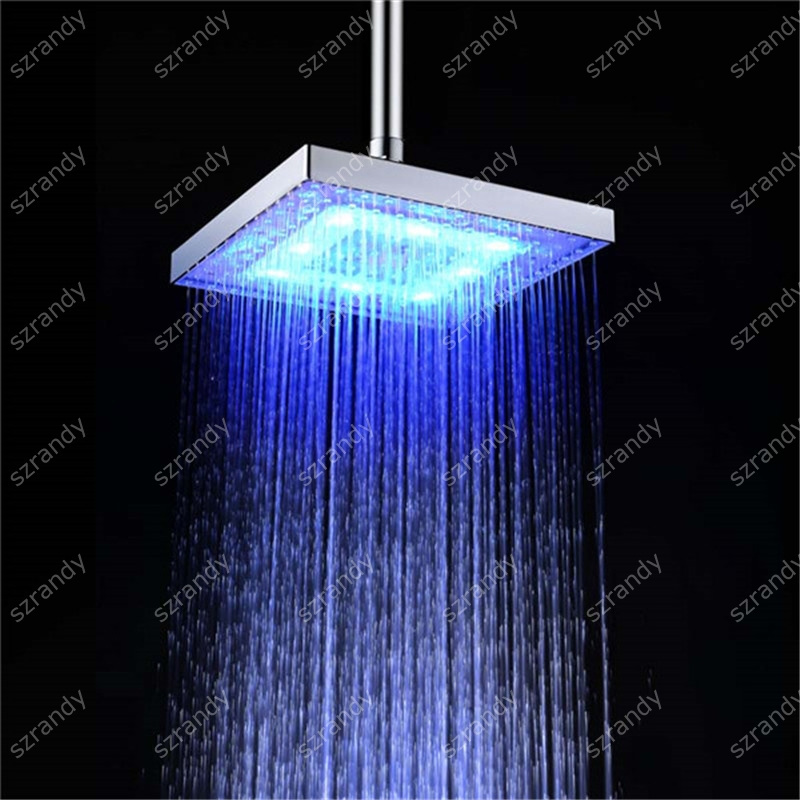 Temperature detectable water dynamic Bathroom light shower spray