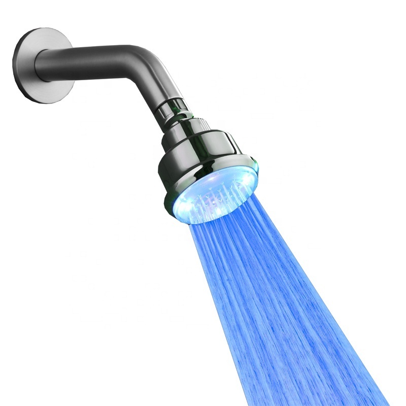 Bathroom Light 3 Color Flow Shower Head With Temperature Sensor LED Shower Set