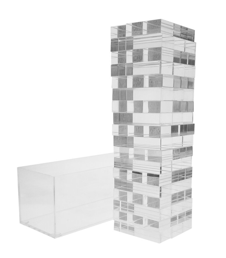 RAY YI Custom Unique gift transparent acrylic block tower toy with acrylic Jenga set