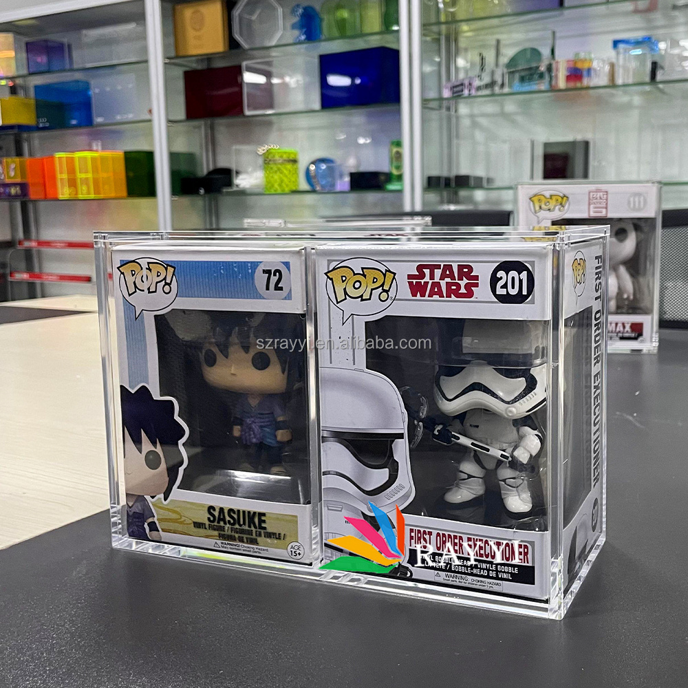 RAY YI Custom Wholesale Waterproof Stack Shield Acrylic 6 Inches Box Funko Pop Hard Case Protector With Magnetic Lid