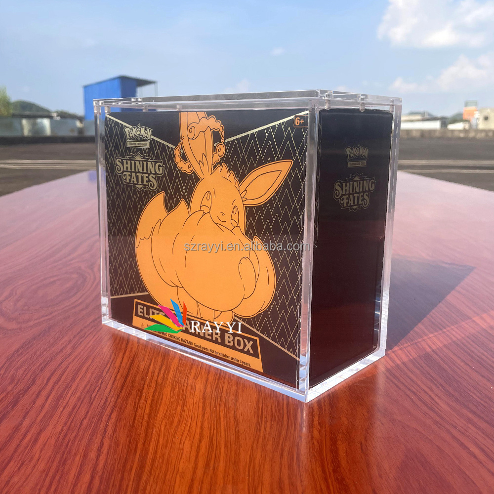 RAY YI UV resistance pokemon 1st edition base set booster box Case Clear original pokemon booster box Acrylic Display case