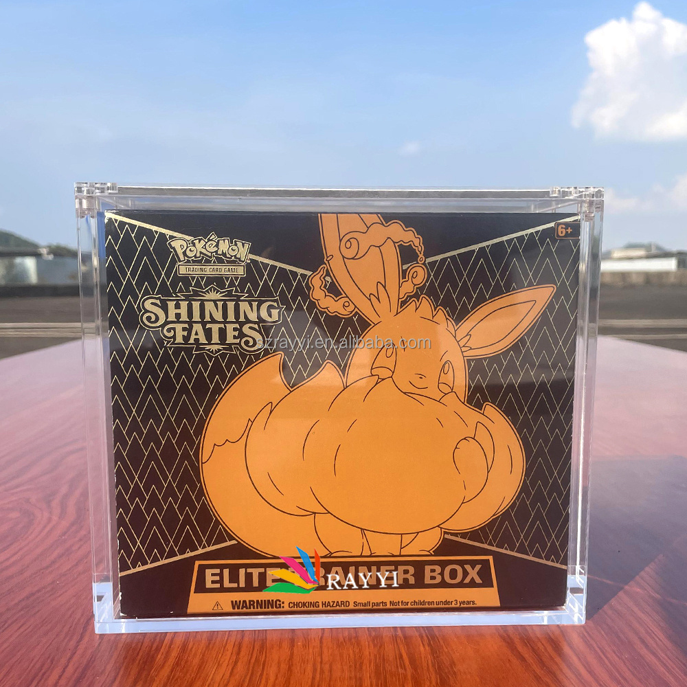 RAY YI UV resistance pokemon 1st edition base set booster box Case Clear original pokemon booster box Acrylic Display case