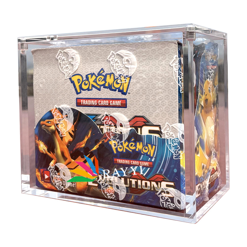 RAY YI Free Sample Strong Magnet Clear Acrylic Pokemon ETB Display Case Evolutions Booster Box Protector