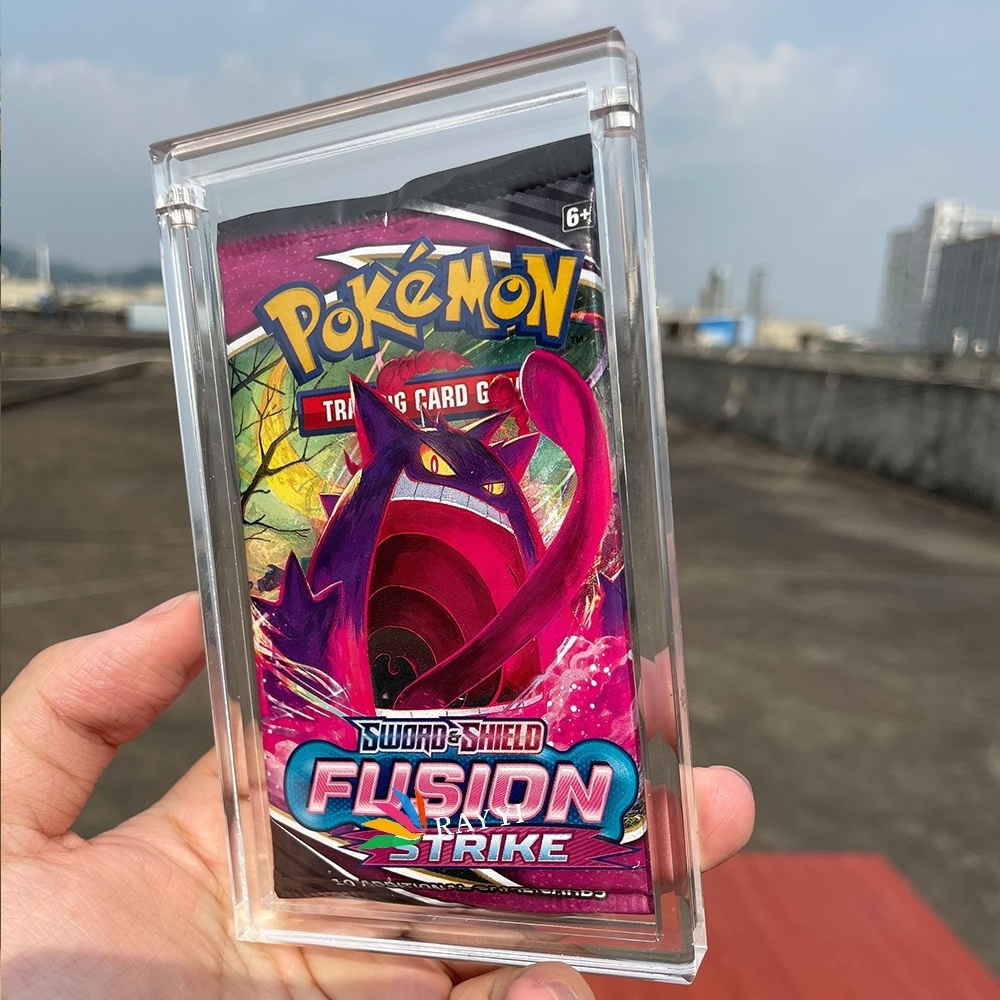 RAY YI customized transparent acrylic Pokemon trading card 1 booster packs display Case